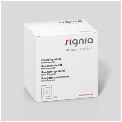 Box of Signia Cleaning Wipes