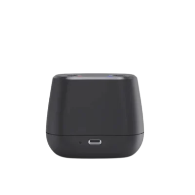 Oticon desktop charger for Intent hearing aids seen from the backside